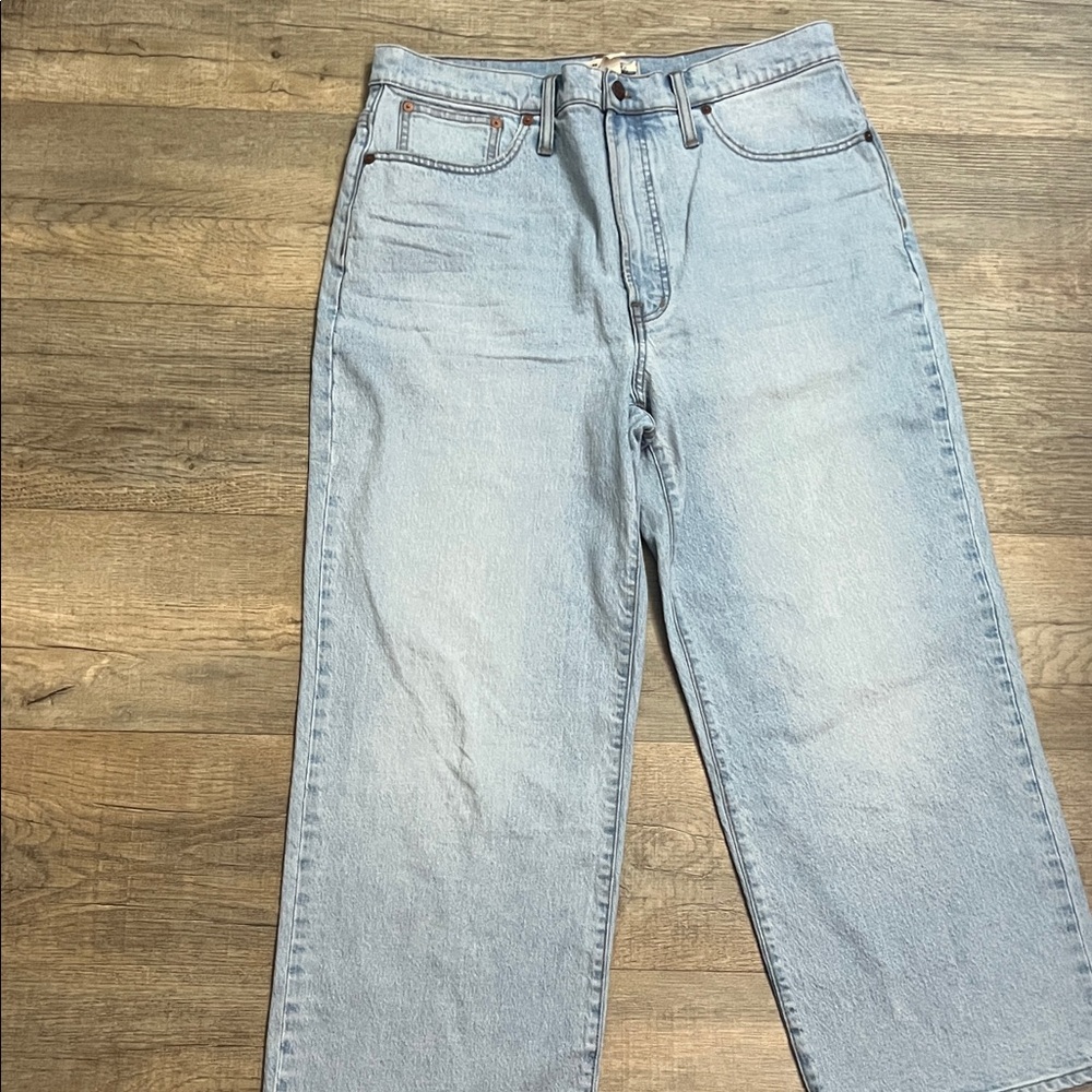 Madewell Sky Blue Wide Leg Jeans